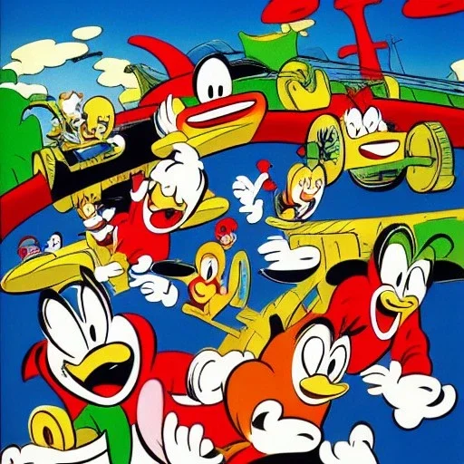 Wacky race cartoon by Carl Barks