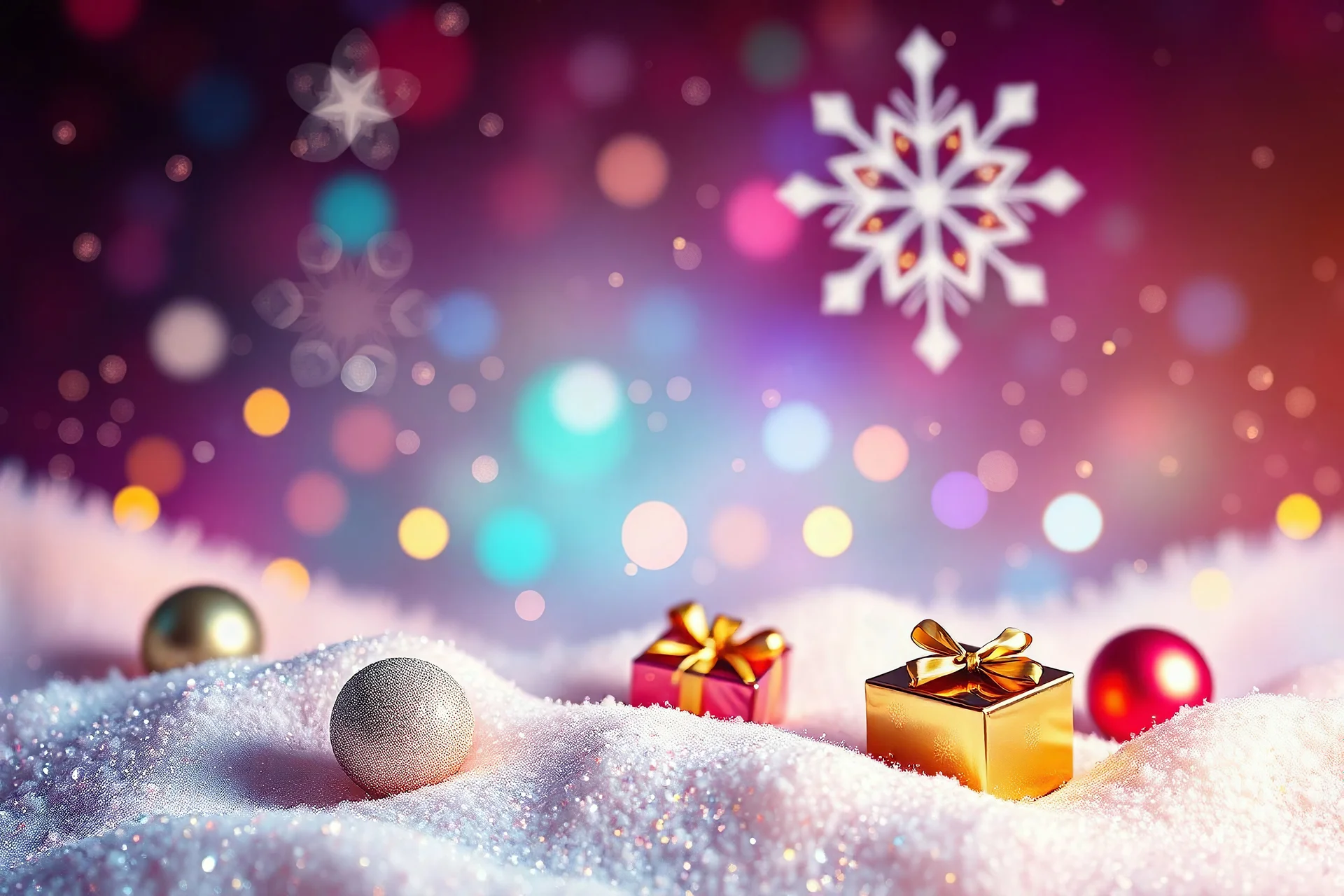 Christmas festivities. Layered painting. Brilliant digital painting with pearlescent colors. Satin pearlescent tones. Vivid colors. Filigree, dust, gold, soft, shimmer, delicate. Elegant. Beautiful. Hyper-detailed painting. Tie-dye effect. Flawless. Clear realism. Minimalist. Pointillism. Surrealism. High quality. High resolution. 4K