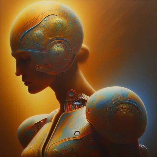 blonde superwoman. oil on canvas, beksinski