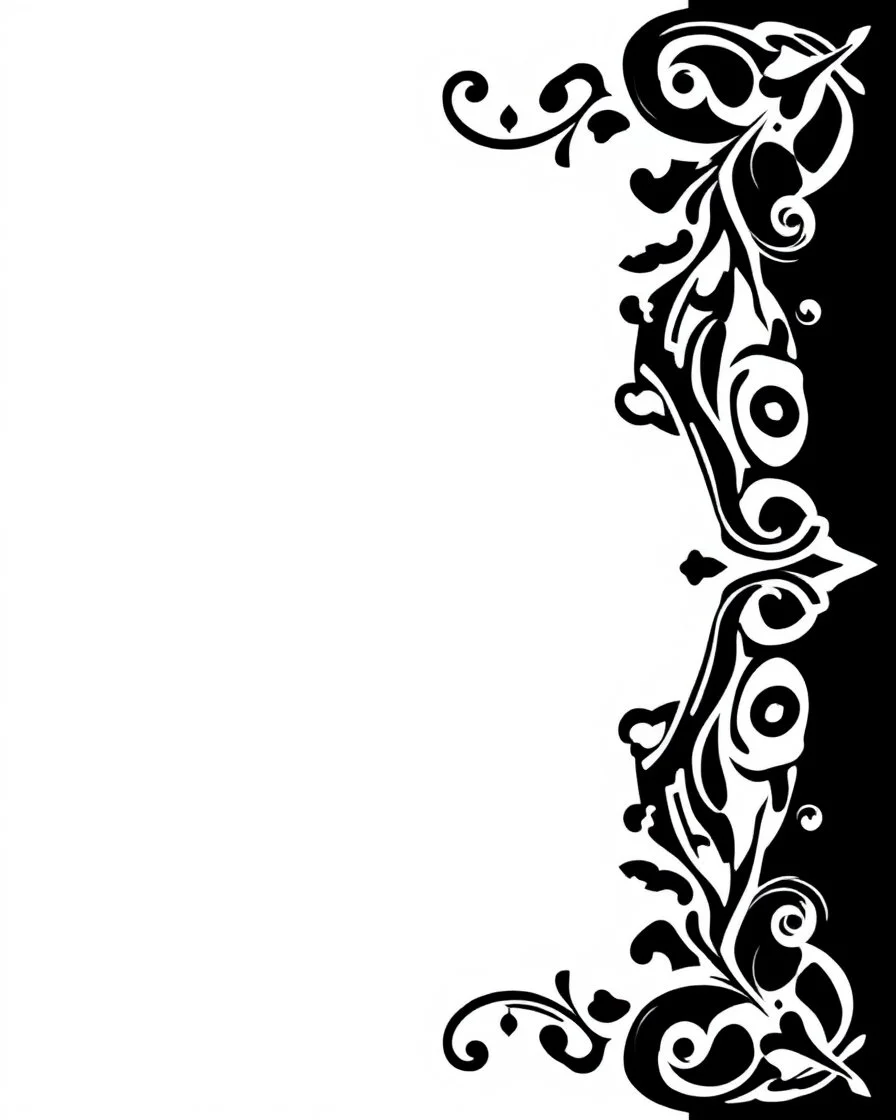 black bold filigree corner elements, western, black on white vector