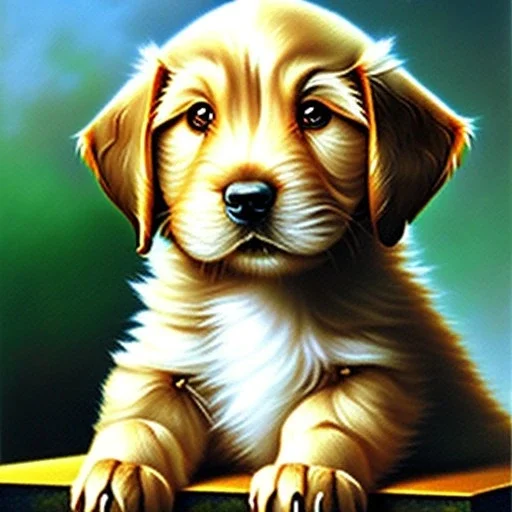 puppy, Oil painting, high quality, masterpiece,