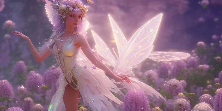 crystal subtle flower in a galactic ambiance beautiful fairy, transparent, delicate colors, in the foreground, full of details, smooth，soft light atmosphere, light effect，vaporwave colorful, concept art, smooth, extremely sharp detail, finely tuned detail, ultra high definition, 8 k, unreal engine 5, ultra sharp focus