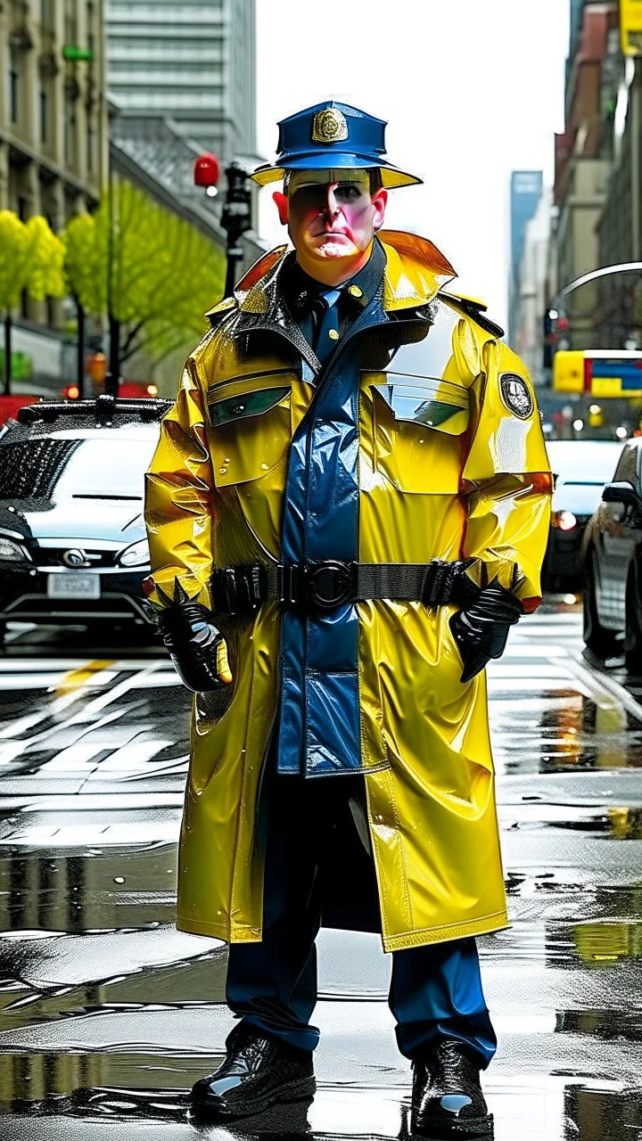 retro gun policeman badass nypd transparent heavy rain coat