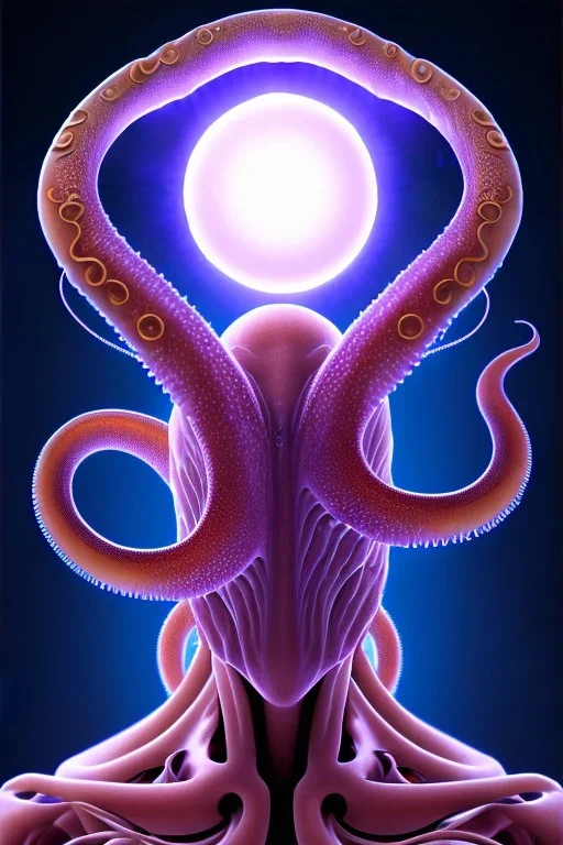 Orb with Tentacles over human, interfering with his perception of reality