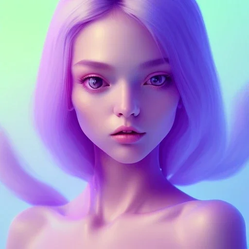 isometric clean art of super cute girl, soft lighting, soft pastel gradients, high definition, 3d icon clay render, blender 3d