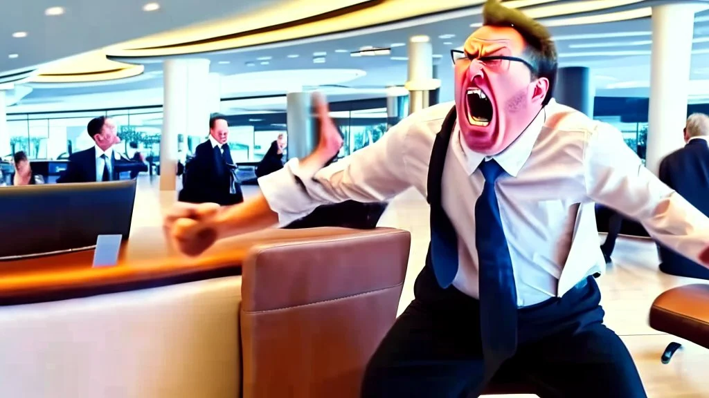 security denying man having a tantrum from airport lounge