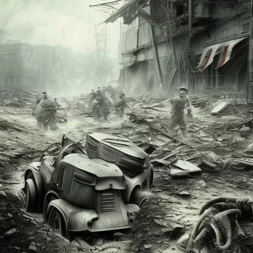 gambarkan seseorang melihat hancurnya akibat perang dunia 2