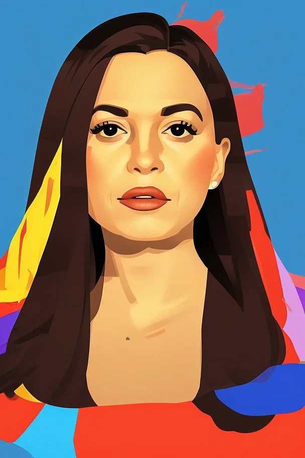 Portrait of a powerful and beautiful female president with pride background