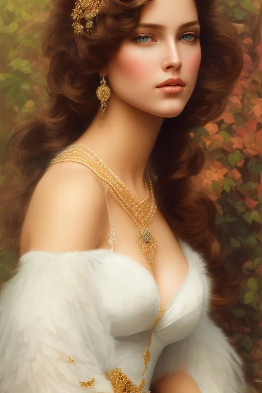 full body frame ,art by Ralph Horsley, masterpiece, portrait of a young eropean woman, aristocratic beautiful woman, beautiful face, perfect symmetric eyes, proportional face, waist-length, brown-haired, beautiful face. brown eyes, sparkling eyes, as realistic as possible, detailed portrait, watercolor sketch in the style of Marc Silvestri and Jody Bergsma, consistent approach, fine details, saturated paper, atmospheric, bright tones