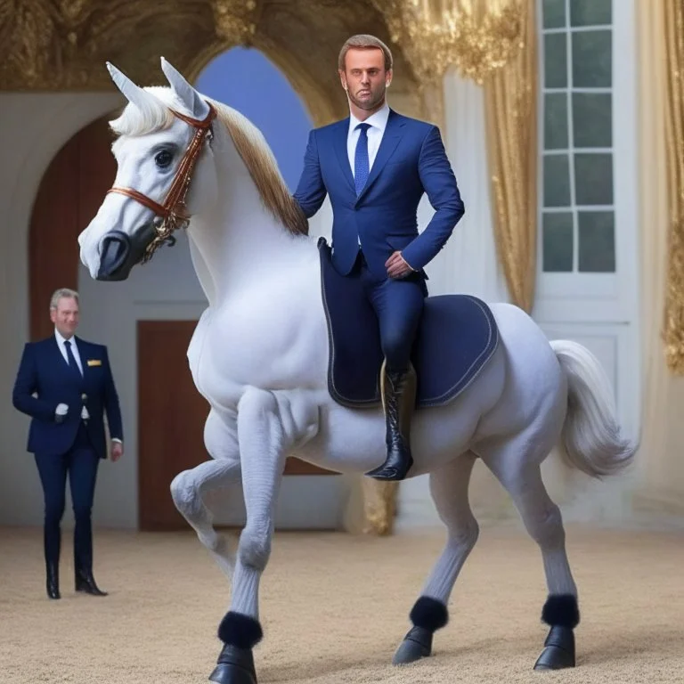 Presidente de francia Macron mitad centauro