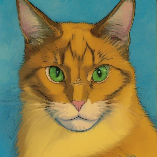 Portrait of a cat by Van Gogh