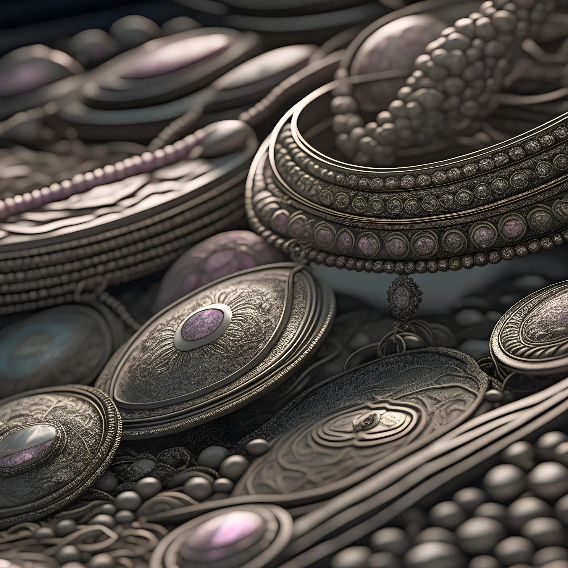 A stunning close-up render of a collection of delicate necklaces A defect in the Shabab Al-Qalaia team, Mahrat Ali
