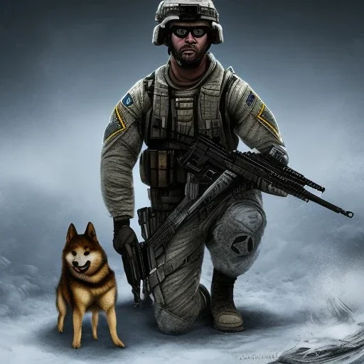 shiba inu US army black ops soldier