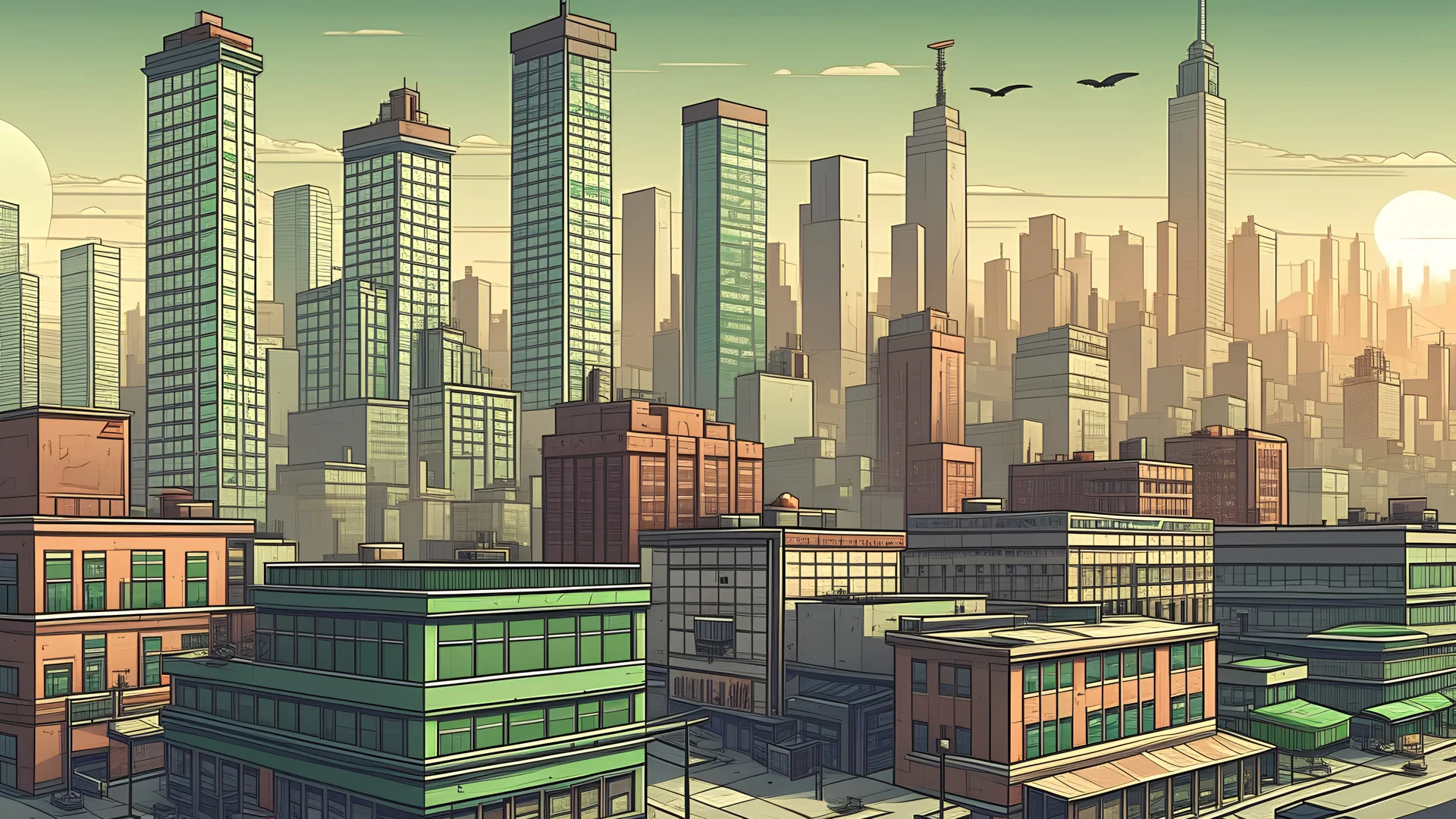 create an illustration of a gta 5 style city