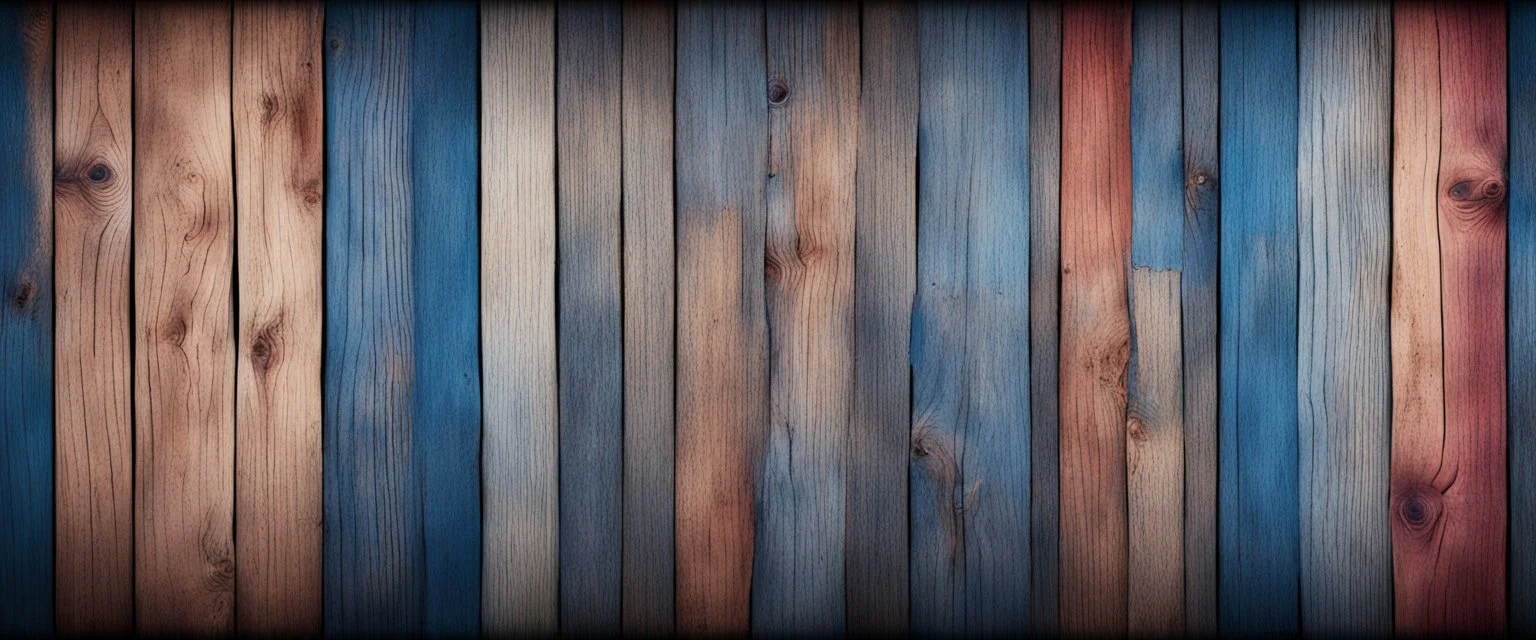 Hyper Realistic navy-blue & maroon multicolor grungy rustic wooden plank texture with vignette effect