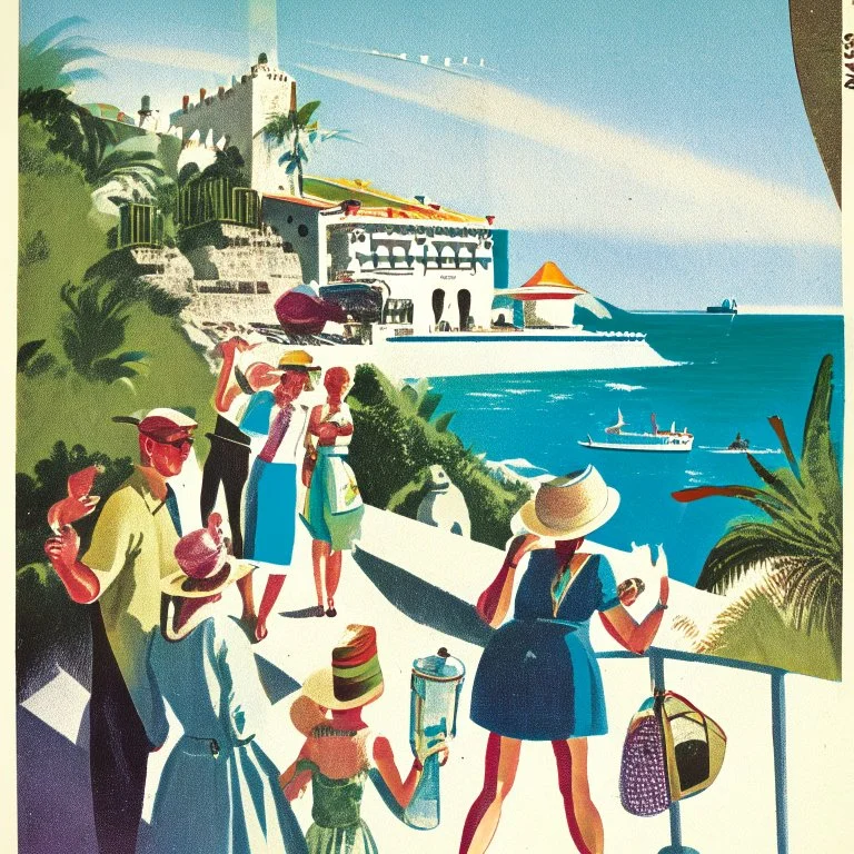 Ilustración de revista de turismo