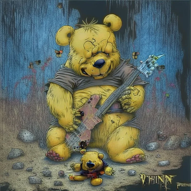 a death metal album cover with winnie the pooh