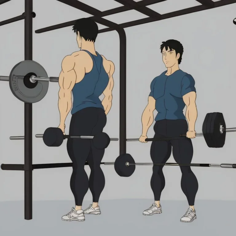 a man doing fitness with weights in a fitness studio, black and white only