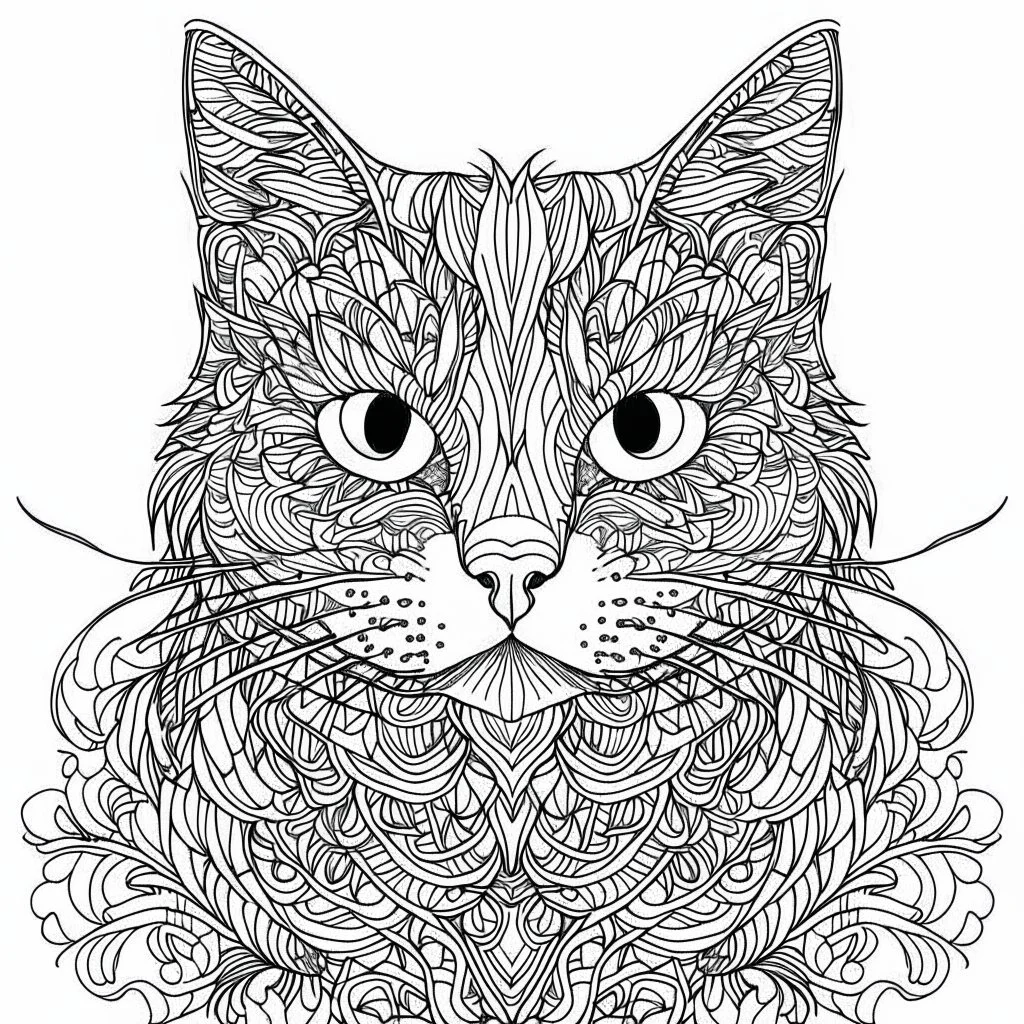 cat, realistic, coloring page, Animal, mandala, coloring book, clean line art, wildlife-inspired, kid style, happy expressions, –no sketch, color, –ar 3:4, white background, minimalistic black lines, 8k, minimal black color, low black colors, coloring page, use pure black and white colors, avoid thick black colors, thin black line art, avoid colors, perfect shape, perfect clear lines, clear edges, fill edges, exact perfect edges, not use black colors,