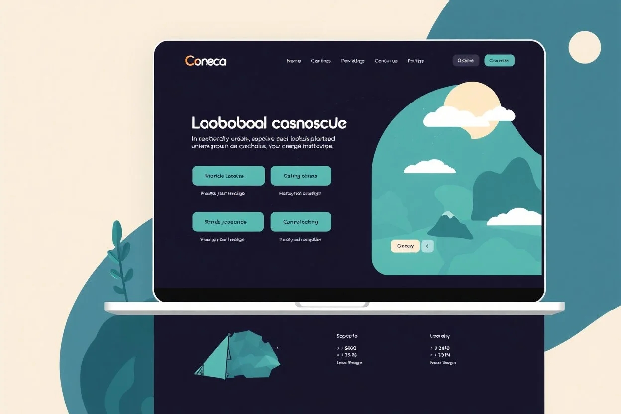 omecca.ca style graphic design and illustration website layout