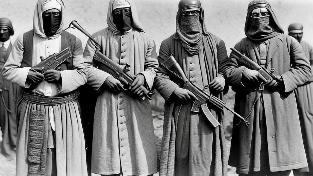 Four men masked arab killers 1930 bloody guns