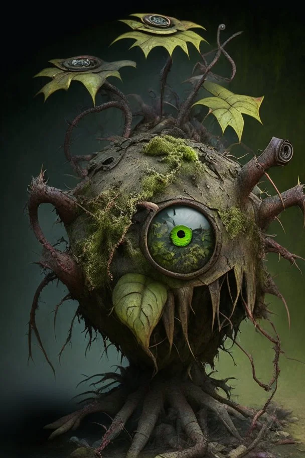 A beholder made of rotting plants