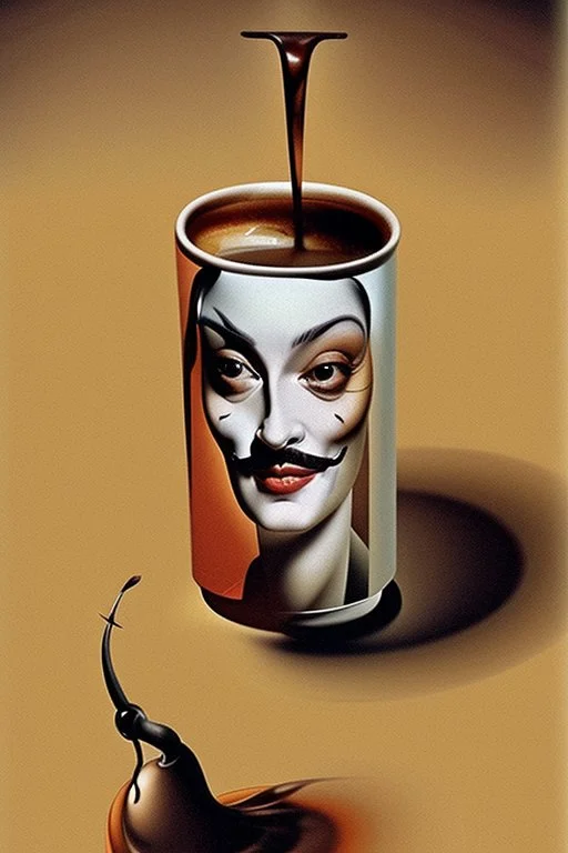 café pintado por dalí