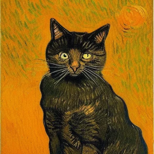 Portrait of a cat by Van Gogh