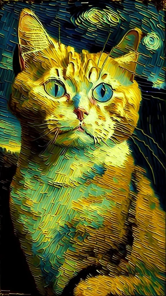 Portrait of a cat by Van Gogh