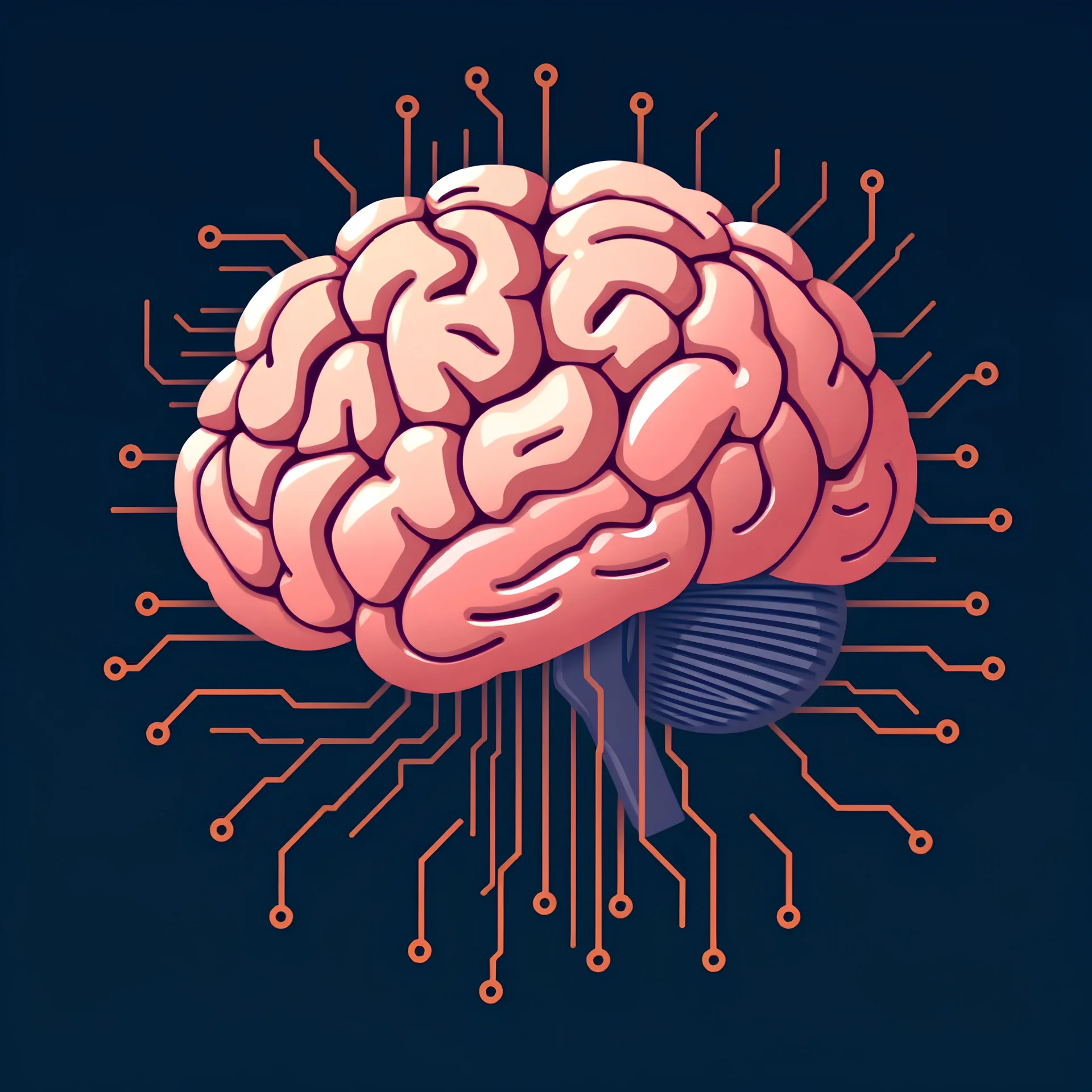 A combination of a brain and a circuit board, symbolizing high-performance thinking that is structured, logical, and efficient, vector, minimal, 2d, flat logo