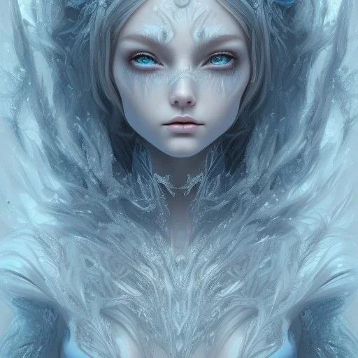 karlan, icy blue, anime, mutated human,tears, crying, sad, fae, majestic, ominous, ice, plants, wildflower, facepaint, intricate, oil on canvas, masterpiece, expert, insanely detailed, 4k resolution, retroanime style, cute big circular reflective eyes, cinematic smooth, intricate detail , soft smooth lighting, soft pastel colors, painted Rena