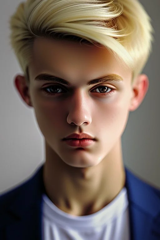 Extremely rich 17 year old blonde guy portrait