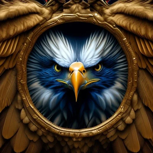 eagle, feathers, 17th century, dark setting, insanely detailed, 16k resolution, perfect eyes, round pupil, cinematic smooth, intricate detail, painted Renaissance style, dark blue pick