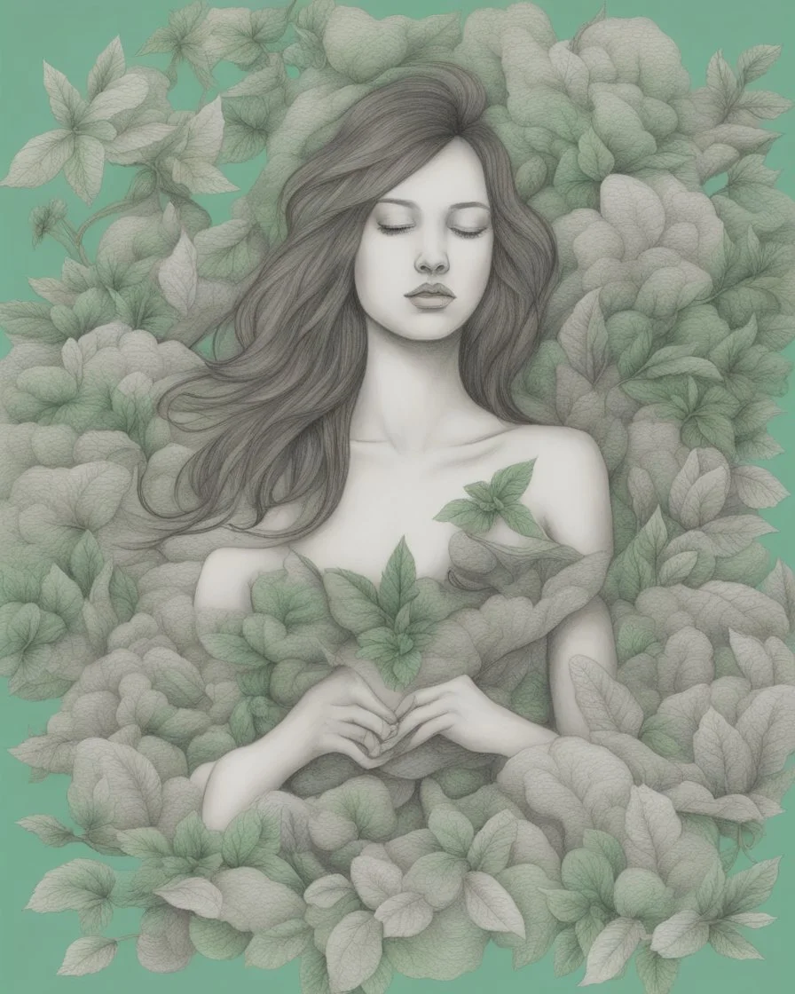 Drawing entitled Aromatic Mint Journey