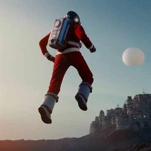 Jet pack fly santa, octane render, 8k, --ar 1:1