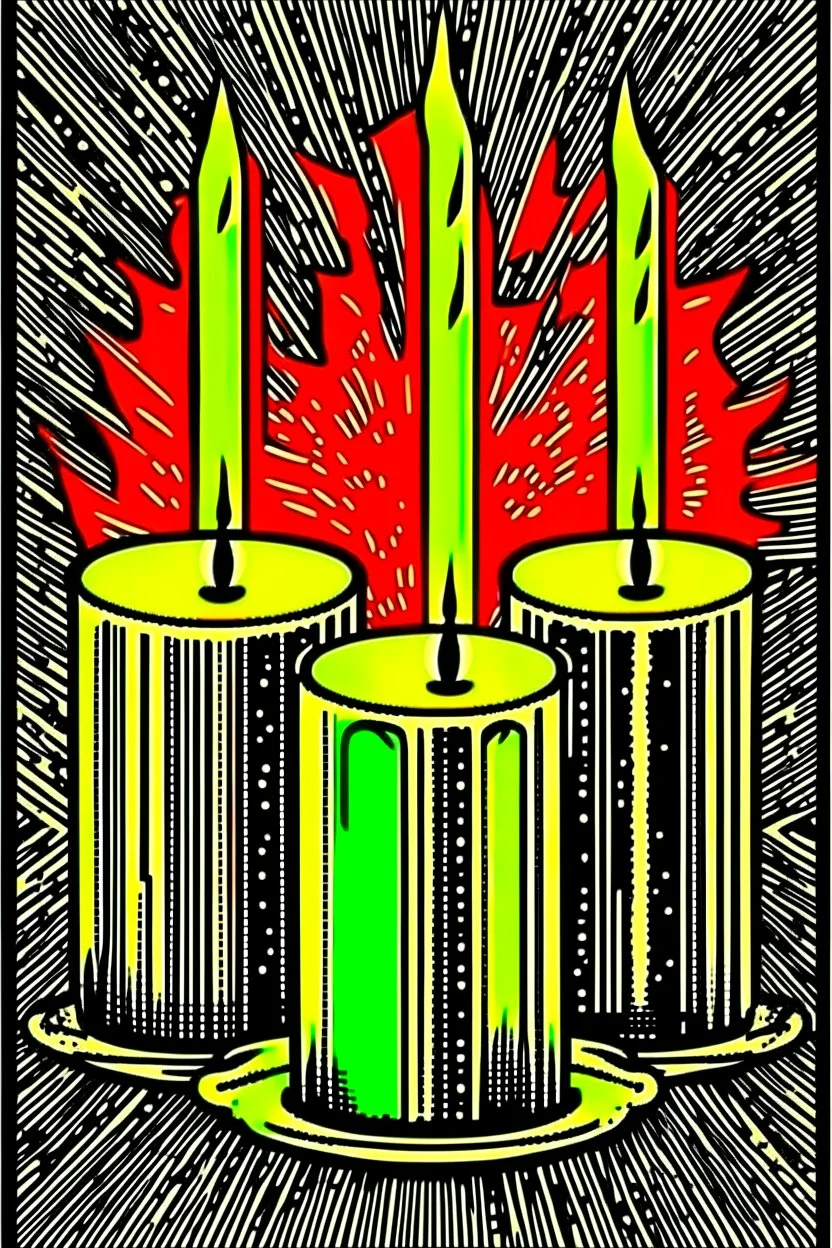 Vintage pop art style, candle