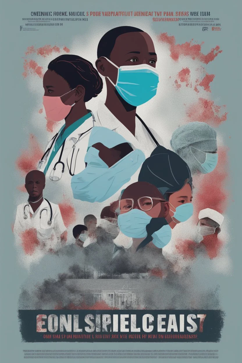 **Cinematic Poster:** This poignant documentary-style film chronicles the experiences of frontline healthcare workers and volunteers as they confront the harsh realities of a global health crisis. With mesmeric visuals and heartfelt testimonials, audiences are invited to empathize with the sacrifices and triumphs of those on the front lines of the battle against infectious disease. **Appearance:** Art ideas that encapsulate the essence of emergency evacuation, aid supply, and prompt execution of