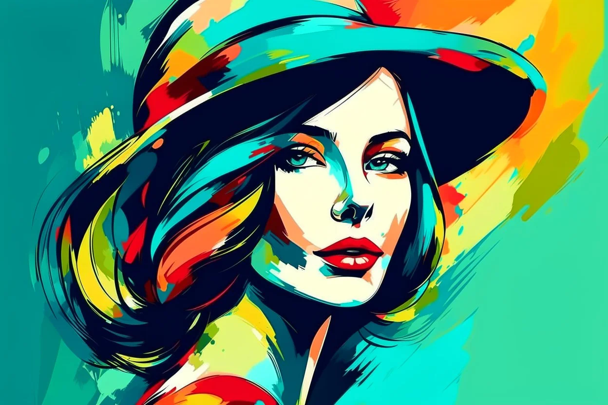 modern abstract woman painting vector