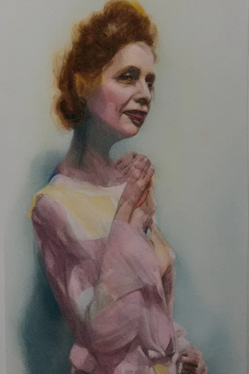 Portrait lady, full body shot, full-color medium shot, style of will davies