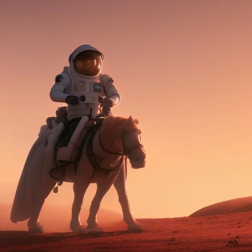 an astronaut riding a horse on mars artstation, hd, dramatic lighting, detailed