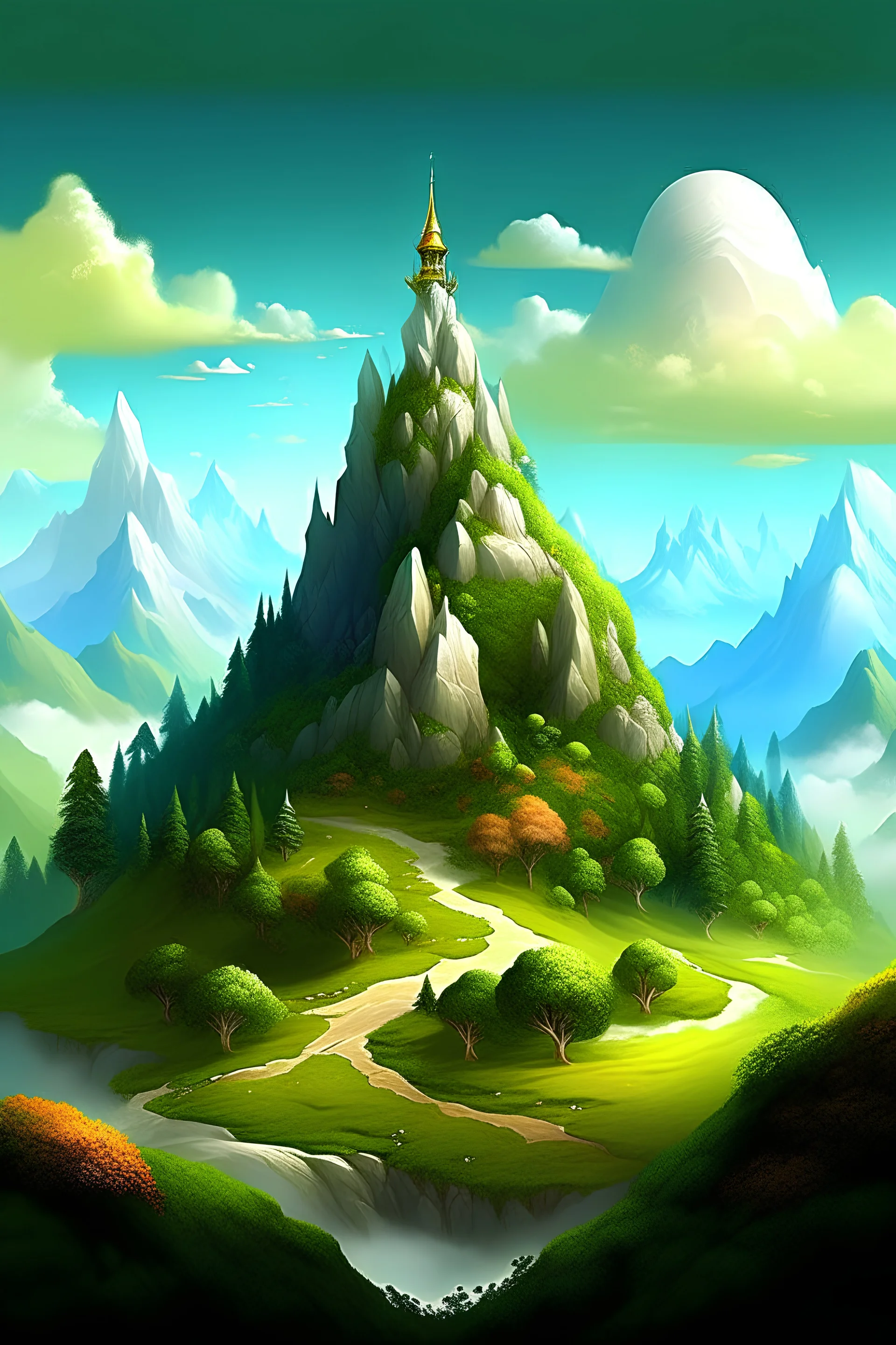 mountian biome fantasy whimsical