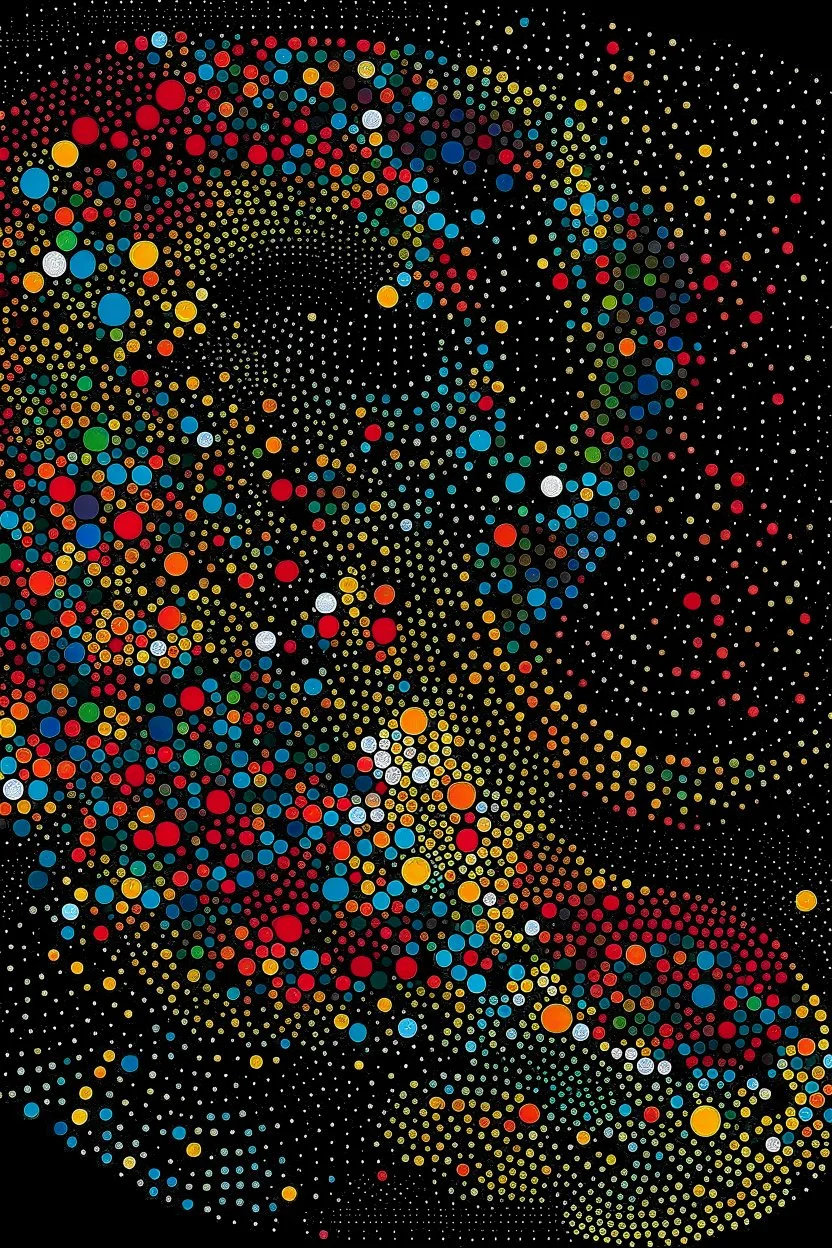 ABSTRACT DOTS DANCING STYLE OF HIROKU OGAI