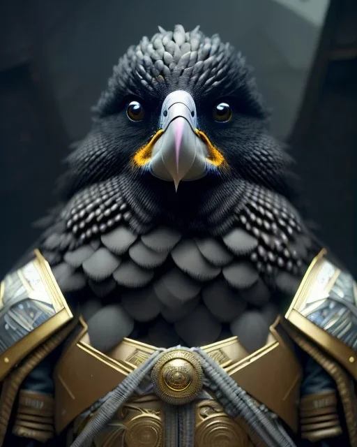 "black feathered, rogue, mysterious Kenku male, bird, full-scale head and shoulders portrait, 8k resolution concept art portrait by Greg Rutkowski, Artgerm, WLOP, Alphonse Mucha dynamic lighting hyperdetailed intricately detailed Splash art trending on Artstation triadic colors Unreal Engine 5 volumetric lighting Splash art fantasy"