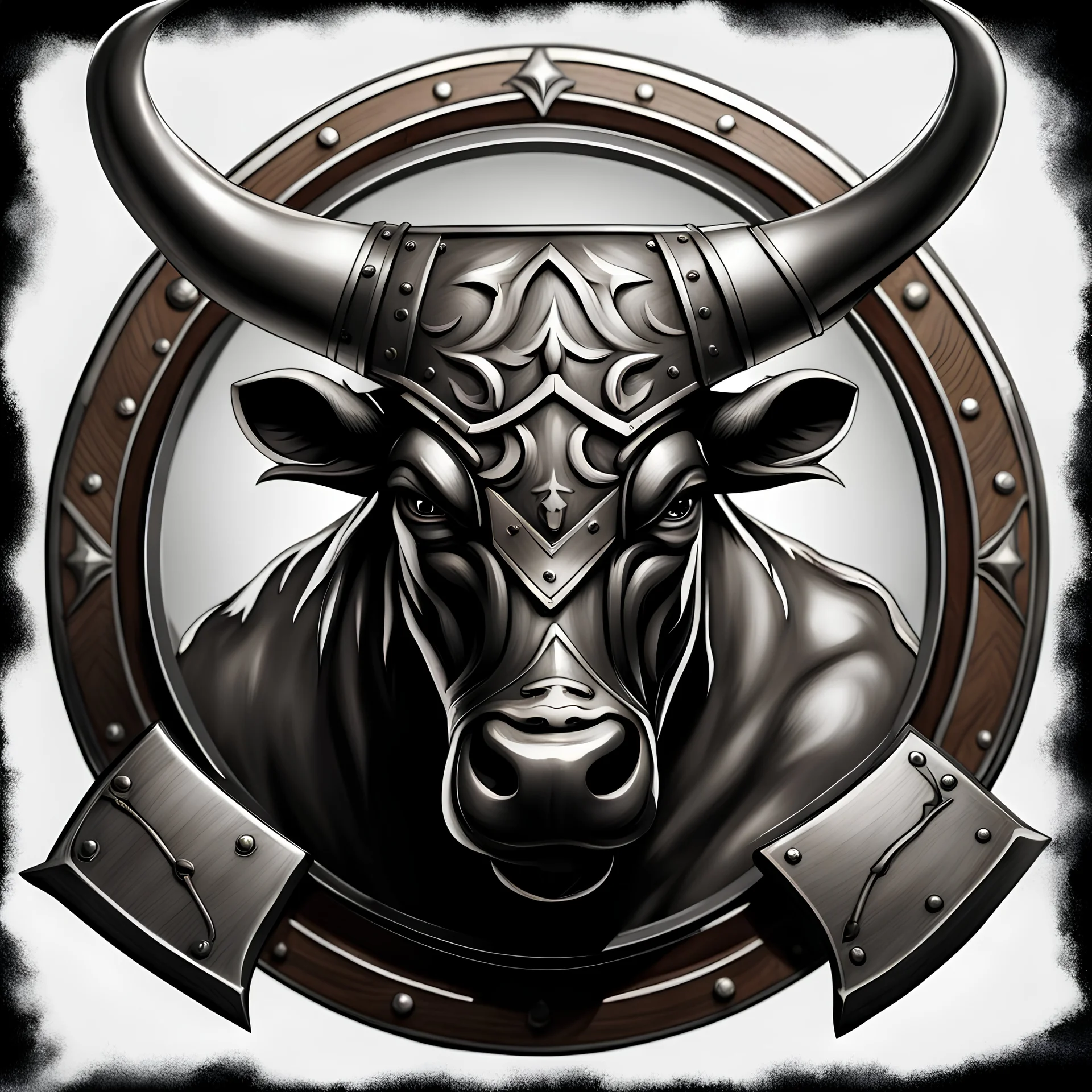 fantasy bull mendnd shield and axe