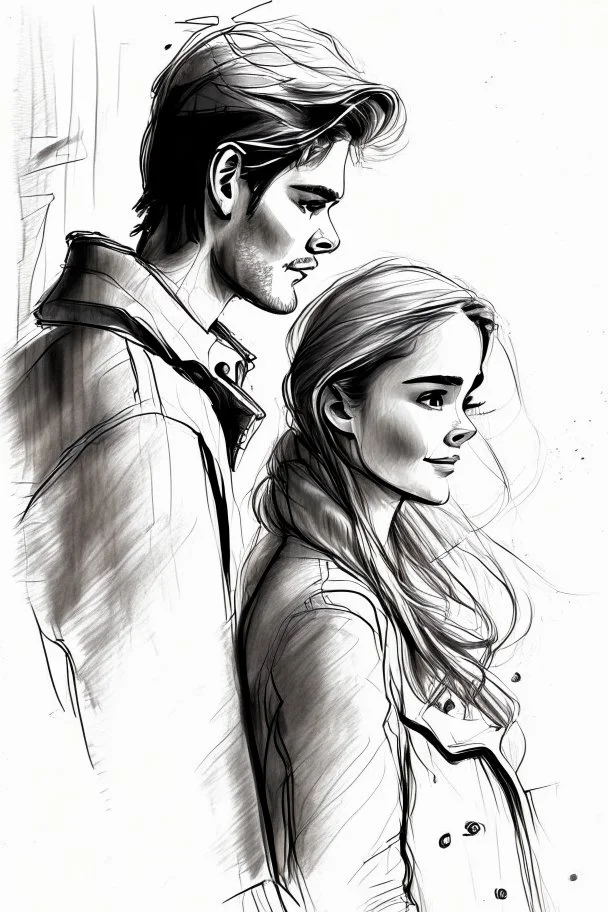 Sketch drawing of couple