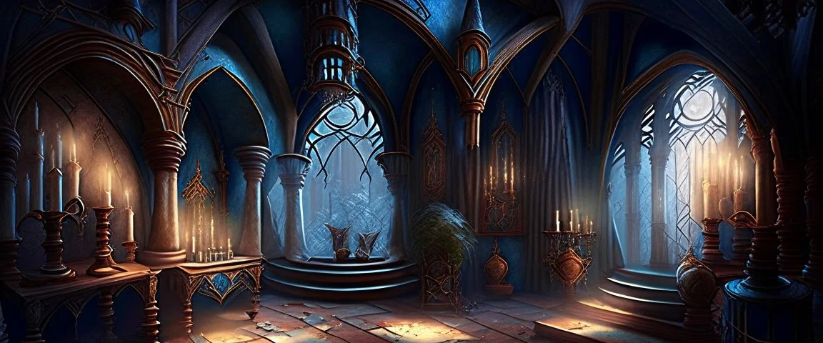 fantasy interior of a magic castle