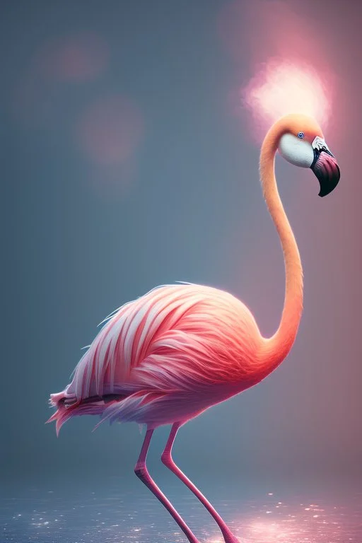 jesus as a flamingo, volumetric fog, 4k, trending art, depth of field, radiosity