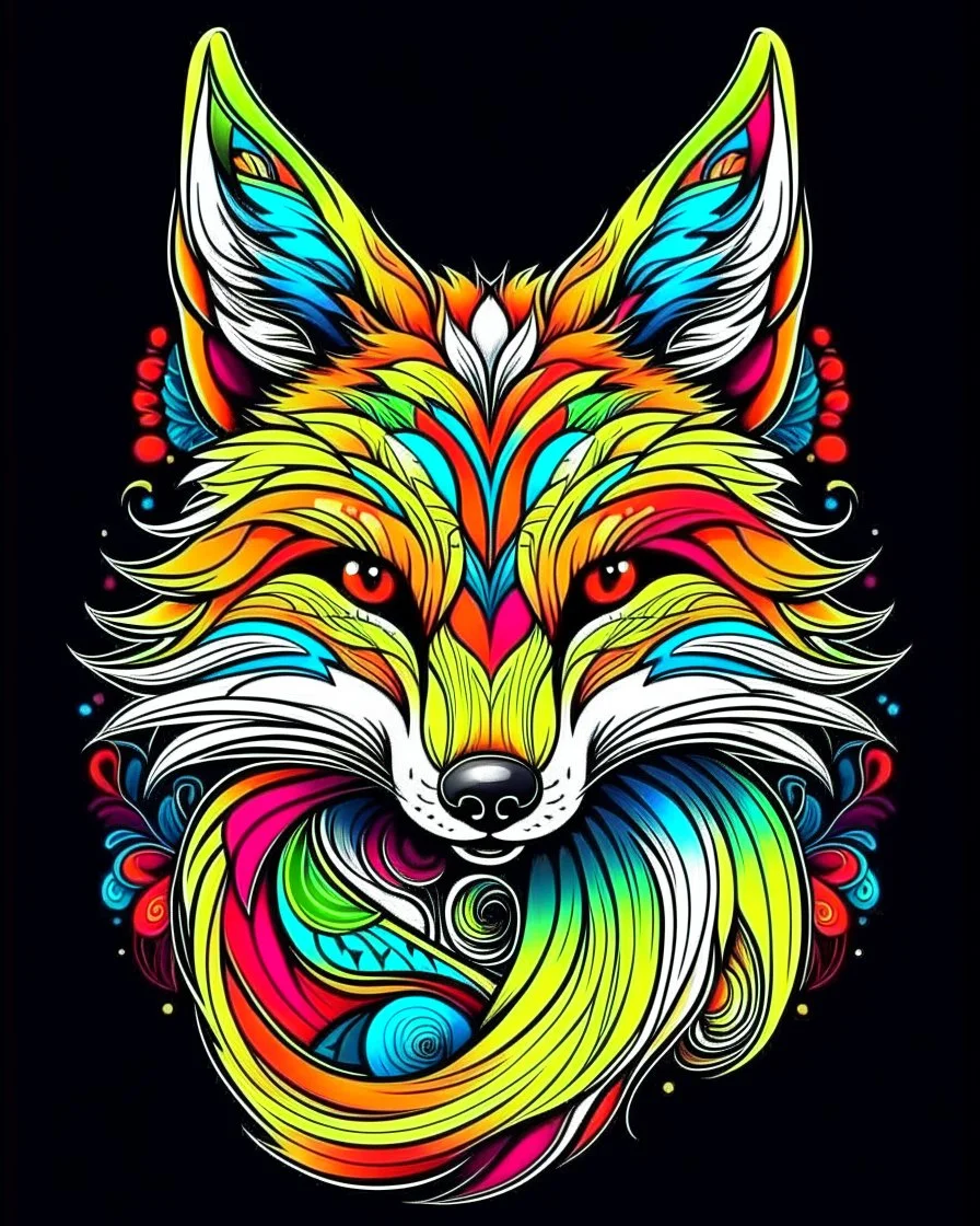 colourful fox ANIMAL Book cover for Adults