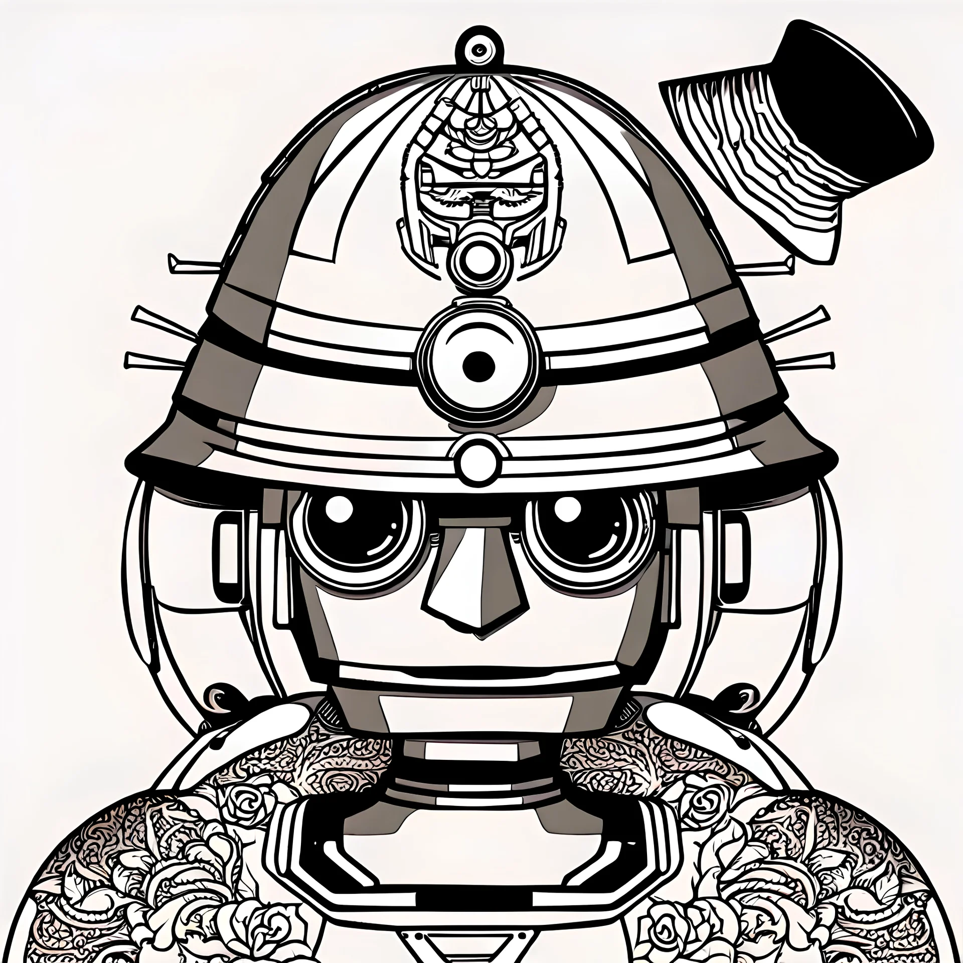 a robot with a Persian hat illustration