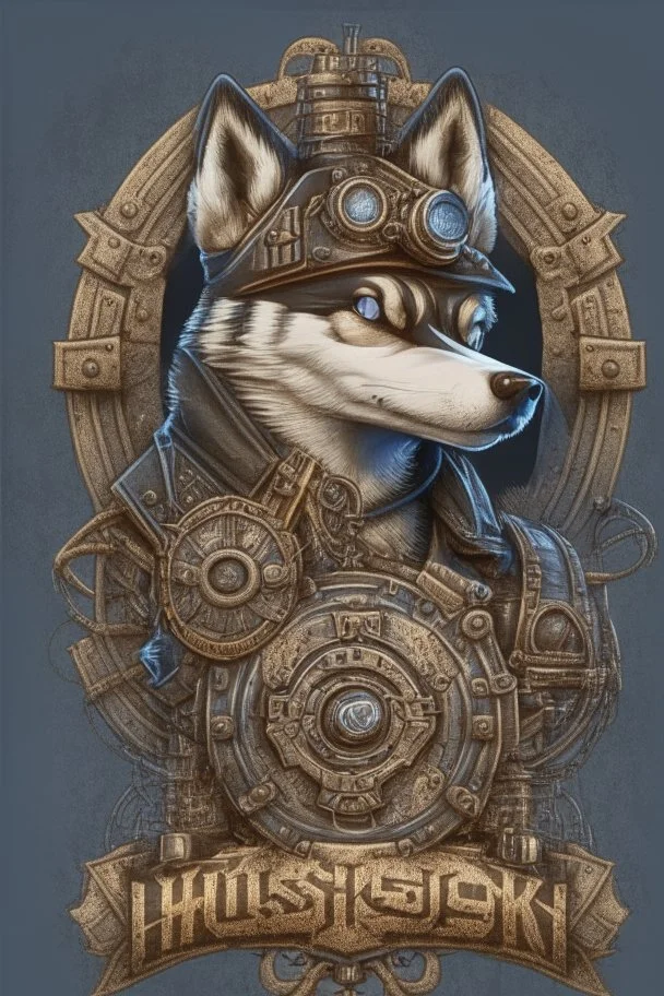 steampunk husky gamer logo tambs